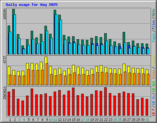 Daily usage for May 2025