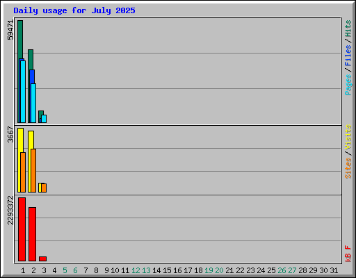 Daily usage for July 2025