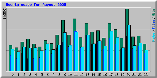 Hourly usage for August 2025